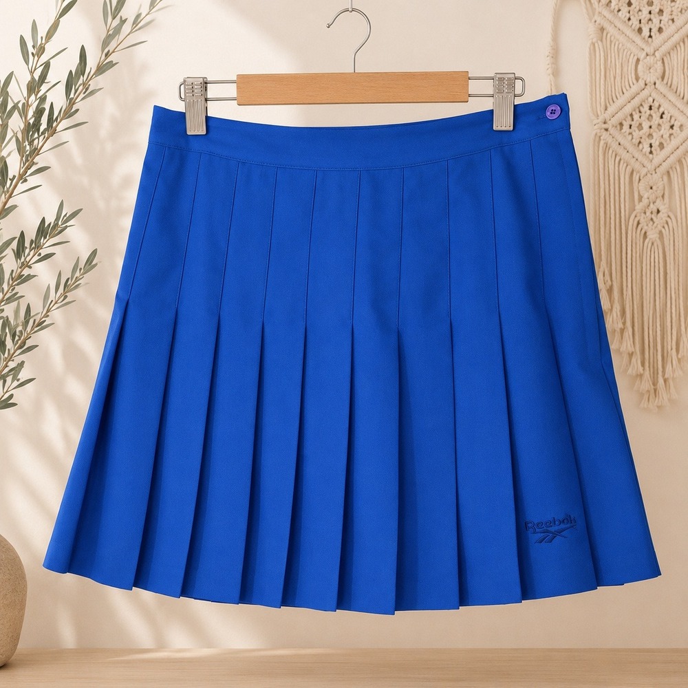 Reebok Skirt Women 14 Blue Pleated Tennis Golf Athletic 90's Y2K Preppy EUC Fun